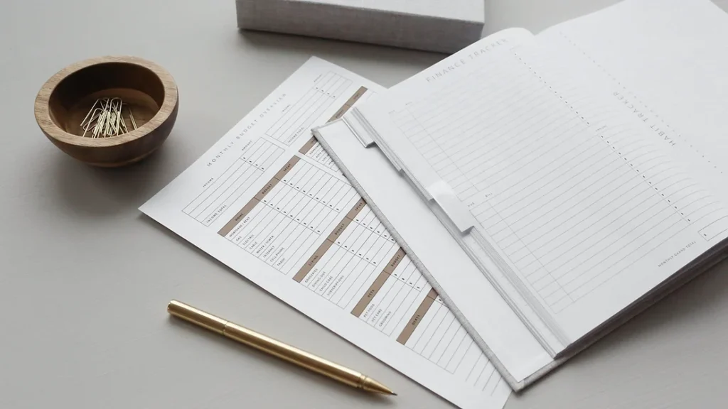 open book on desk for financial and budget planning